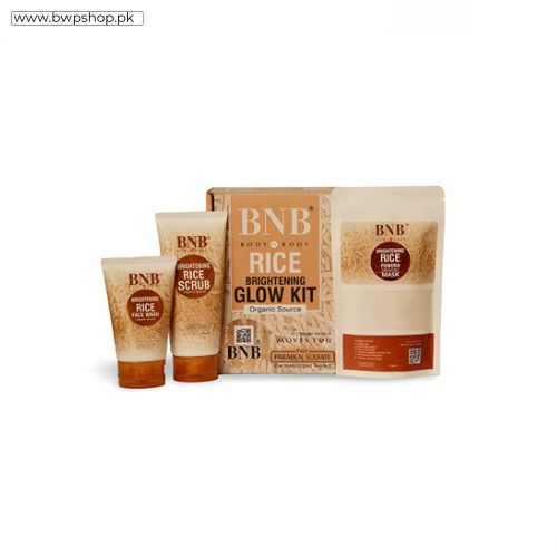 Bnb Organic Rice Extract Bright & Glow Kit ( Rice Face Wash + Rice Scrub + Rice Mask ) In Pakistan