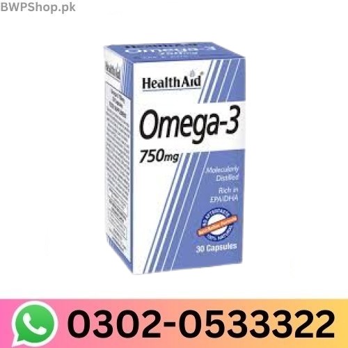 Health Aid Omega-3 750 mg 30 Capsules  in Pakistan