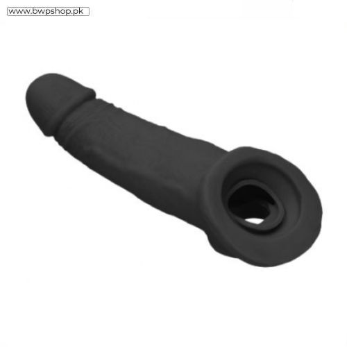 Dark Black Silicone Condom In Product