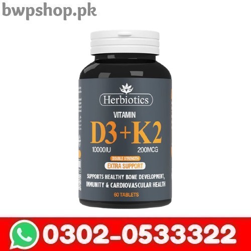 Herbiotics Vitamin D3+K2 60 Tablets ln Pakistan